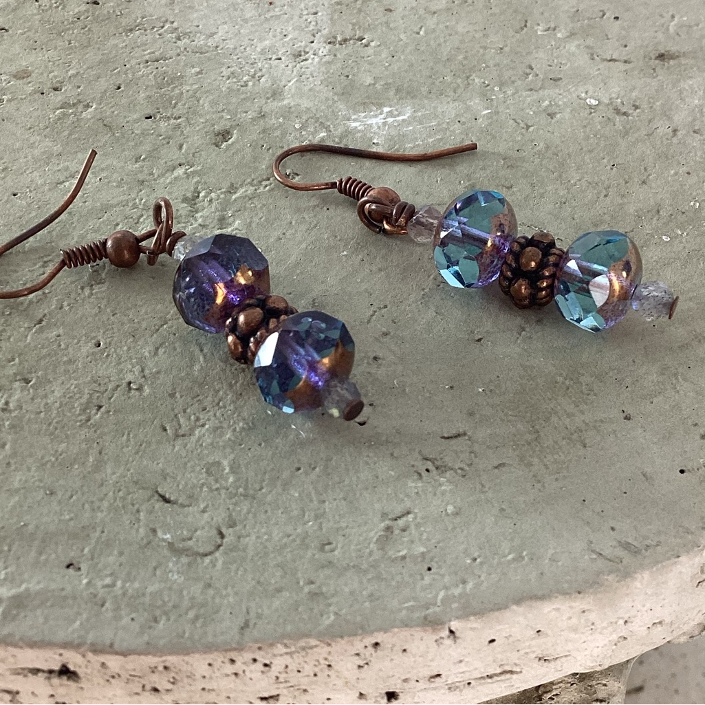 Blue Fire Polished Earrings Nwt